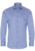 ETERNA LANGE MOUW OVERHEMD SLIM FIT TWILL BLAUW PRINT