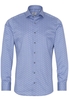 ETERNA LANGE MOUW OVERHEMD SLIM FIT TWILL BLAUW PRINT