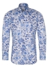 ETERNA LANGE MOUW OVERHEMD SLIM FIT TWILL BLAUW/GRIJS PRINT