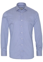 ETERNA LANGE MOUW OVERHEMD SLIM FIT TWILL BLAU/WIT GESTREEPT