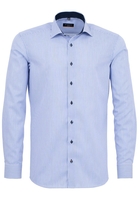 ETERNA LANGE MOUW OVERHEMD SLIM FIT TWILL BLAUW/WIT GESTREEPT