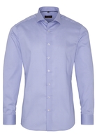 ETERNA LANGE MOUW OVERHEMD SLIM FIT TWILL BLAUW/WIT PRINT