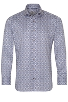 ETERNA LANGE MOUW OVERHEMD SLIM FIT TWILL BRUIN PRINT