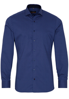 ETERNA LANGE MOUW OVERHEMD SLIM FIT TWILL DONKERBLAUW PRINT