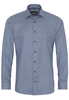 ETERNA LANGE MOUW OVERHEMD SLIM FIT TWILL GRIJS MET RELIËF