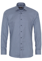 ETERNA LANGE MOUW OVERHEMD SLIM FIT TWILL GRIJS MET RELIËF