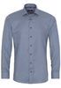 ETERNA LANGE MOUW OVERHEMD SLIM FIT TWILL GRIJS MET RELIËF