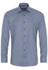 ETERNA LANGE MOUW OVERHEMD SLIM FIT TWILL GRIJS MET RELIËF