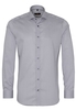 ETERNA LANGE MOUW OVERHEMD SLIM FIT TWILL GRIJS PRINT