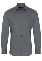 ETERNA LANGE MOUW OVERHEMD SLIM FIT TWILL GRIJS PRINT