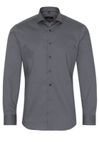 ETERNA LANGE MOUW OVERHEMD SLIM FIT TWILL GRIJS PRINT