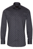 ETERNA LANGE MOUW OVERHEMD SLIM FIT TWILL GRIJS PRINT