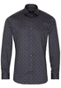 ETERNA LANGE MOUW OVERHEMD SLIM FIT TWILL GRIJS PRINT