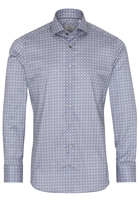 ETERNA LANGE MOUW OVERHEMD SLIM FIT TWILL GRIJS/BLAUW PRINT