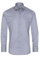 ETERNA LANGE MOUW OVERHEMD SLIM FIT TWILL GRIJS/BLAUW PRINT