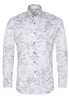 ETERNA LANGE MOUW OVERHEMD SLIM FIT TWILL GRIJS/WIT PRINT