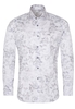 ETERNA LANGE MOUW OVERHEMD SLIM FIT TWILL GRIJS/WIT PRINT