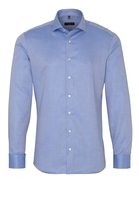 ETERNA LANGE MOUW OVERHEMD SLIM FIT TWILL JEANS BLAUW UNI