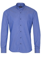 ETERNA LANGE MOUW OVERHEMD SLIM FIT TWILL JEANS BLAUW UNI