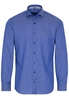 ETERNA LANGE MOUW OVERHEMD SLIM FIT TWILL JEANS BLAUW UNI