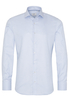 ETERNA LANGE MOUW OVERHEMD SLIM FIT TWILL LICHT BLAUW / WIT MET RELIËF