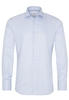 ETERNA LANGE MOUW OVERHEMD SLIM FIT TWILL LICHT BLAUW / WIT MET RELIËF
