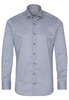 ETERNA LANGE MOUW OVERHEMD SLIM FIT TWILL LICHTBLAUW / BEIGE PRINT