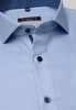 ETERNA LANGE MOUW OVERHEMD SLIM FIT TWILL LICHTBLAUW MET RELIËF