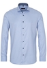 ETERNA LANGE MOUW OVERHEMD SLIM FIT TWILL LICHTBLAUW MET RELIËF