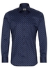 ETERNA LANGE MOUW OVERHEMD SLIM FIT TWILL MARINEBLAU PRINT