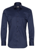 ETERNA LANGE MOUW OVERHEMD SLIM FIT TWILL MARINEBLAU PRINT