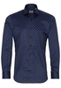 ETERNA LANGE MOUW OVERHEMD SLIM FIT TWILL MARINEBLAU PRINT