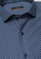 ETERNA LANGE MOUW OVERHEMD SLIM FIT TWILL MARINEBLAUW PRINT