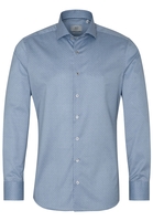 ETERNA LANGE MOUW OVERHEMD SLIM FIT TWILL MARINEBLAUW PRINT