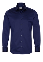 ETERNA LANGE MOUW OVERHEMD SLIM FIT TWILL MARINEBLAUW UNI