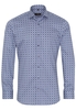 ETERNA LANGE MOUW OVERHEMD SLIM FIT TWILL NAVY / LICHTBLAUW PRINT