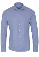 ETERNA LANGE MOUW OVERHEMD SLIM FIT UPCYCLING SHIRT BLAUW/WIT MET