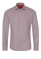 ETERNA LANGE MOUW OVERHEMD SLIM FIT UPCYCLING SHIRT ROOD MET RELIËF