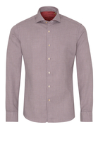 ETERNA LANGE MOUW OVERHEMD SLIM FIT UPCYCLING SHIRT ROOD MET RELIËF