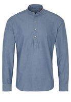 ETERNA LANGE MOUW OVERHEMD SLIM FIT UPCYCLING SHIRT BLAUW/WIT UNI