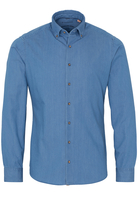 ETERNA LANGE MOUW OVERHEMD SLIM FIT UPCYCLING SHIRT DENIM BLAUW UNI