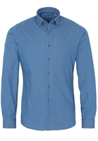 ETERNA LANGE MOUW OVERHEMD SLIM FIT UPCYCLING SHIRT DENIM BLAUW UNI