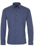 ETERNA LANGE MOUW OVERHEMD SLIM FIT UPCYCLING SHIRT FLANELLE BLAUW /
