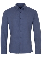 ETERNA LANGE MOUW OVERHEMD SLIM FIT UPCYCLING SHIRT FLANELLE BLAUW /