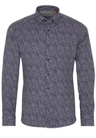 ETERNA LANGE MOUW OVERHEMD SLIM FIT UPCYCLING SHIRT FLANELLE GRIJS