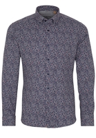 ETERNA LANGE MOUW OVERHEMD SLIM FIT UPCYCLING SHIRT FLANELLE GRIJS