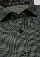 ETERNA LANGE MOUW OVERHEMD SLIM FIT UPCYCLING SHIRT FLANELLE OLIJF /