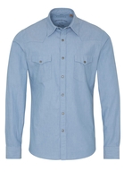 ETERNA LANGE MOUW OVERHEMD SLIM FIT UPCYCLING SHIRT LICHTBLAUW UNI