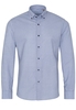 ETERNA LANGE MOUW OVERHEMD SLIM FIT UPCYCLING SHIRT OXFORD BLAUW PRINT