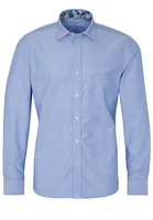 ETERNA LANGE MOUW OVERHEMD SLIM FIT UPCYCLING SHIRT OXFORD BLAUW UNI
